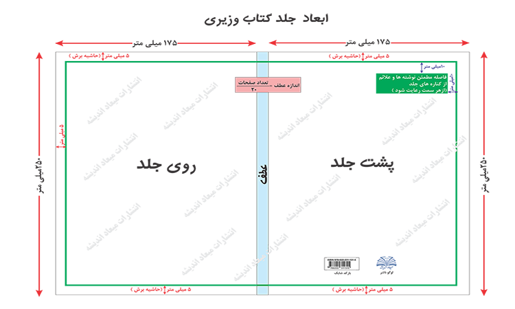 راهنمای ابعاد جلد کتاب